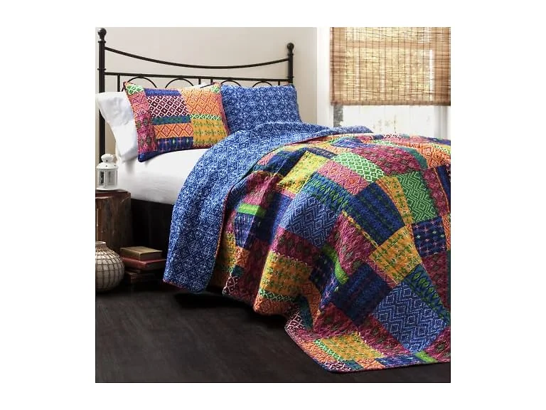 Lush Decor Misha Cotton Quilt Set Queen (Open Box)