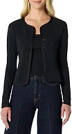 Amazon Essentials Women's Slim-Fit Ribbed Cardigan & Cami Set with Removable Straps, Black, Medium