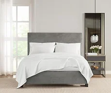 Vince Camuto Classic 100% Basket Woven Cotton King Blanket in White, Solid Color, Oeko-TEX Certified