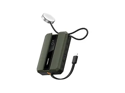 VEEKTOMX PD 30W Power Bank Fast Charging with Built-in Cable for iPhone, Small Portable Charger 10000mAh, Portable Apple Watch Charger, Compact Battery Pack for iPhone 14/13/12/11/iWatch, Green