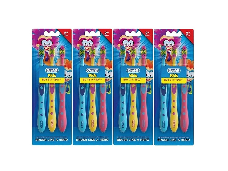 (4 Pack) Oral-B Kids Toothbrush,extra soft 3 ct
