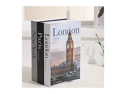 3 PCS Faux Decorative Books for Home Decor-Coffee Table Books Decor-Aesthetic Fake/Faux Books for Decoration,libros Decoration for Coffee Table, Shelf Accessories (3-Paris London New York Shipaitu)