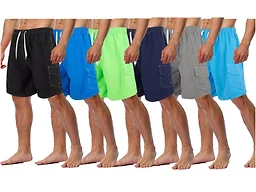Wuhou TRX-AP3211-3PK-S S 3 Pack Mens Cargo Swim Short