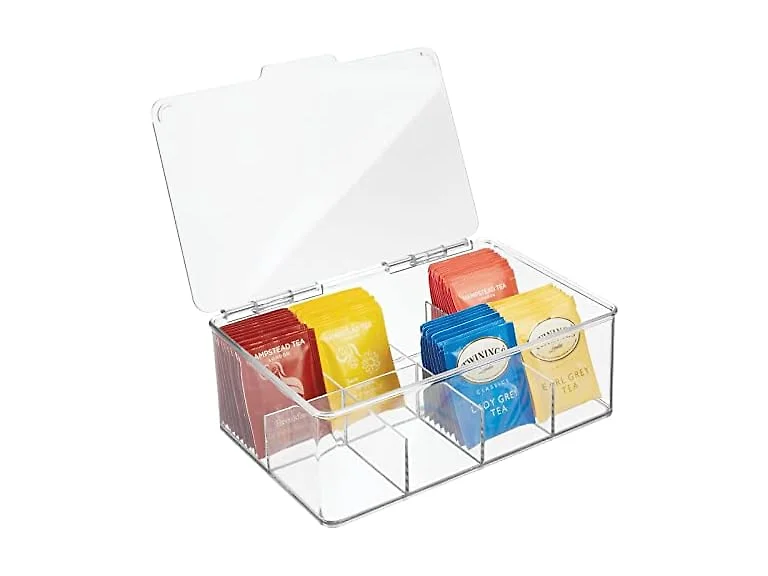 mDesign Tea Bag Single Serve Pouch Divided Bo