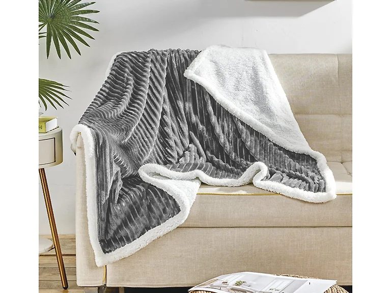 Ultra Soft Plush Corduroy Sherpa Blanket