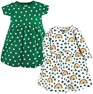 Hudson Baby baby girls Hudson Infant Girl Cotton Dresses, St Patricks Rainbow, 6-9 Months Casual Dress, St Patricks Rainbow, Months US
