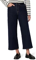 Amazon Essentials Women's Women's Low Stretch High-Rise Wide Leg Crop Jean, Rinse, 8