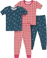 Modern Moments by Gerber Toddler Unisex Viscose Tight Fitting Footless Pajamas, Blue Umbrella, 4T