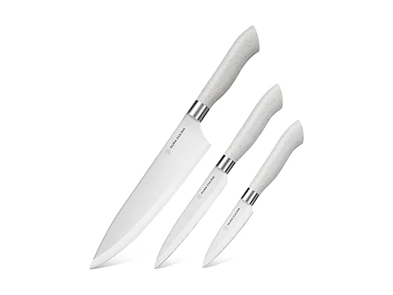 Eco-Friendly 3Pc Kitchen Knife Set w/ Sheaths