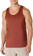 Amazon Essentials Men's Quick Dry Moisture-Wicking Tech Stretch Active Sleeveless Tank Top Workout Shirt, Rich Chestnut Brown, Small