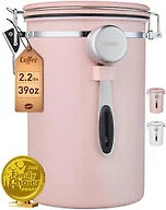 Veken Coffee Canister,39OZ, 2.2lbs,Large Airtight Stainless Steel Container
