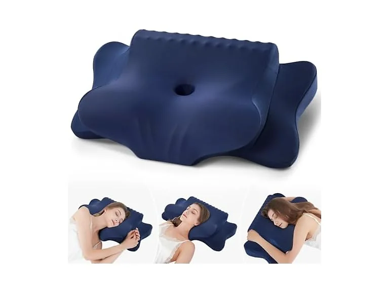 FAIORD Cervical Neck Pillow Dark Blue