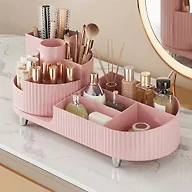 Booklov Rotating Makeup Organizer for Vanity Countertop, Pink