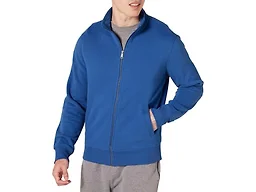 Amazon Essentials Men's Standard Full-Zip Fleece Mock Neck Midweight Sweatshirt with Pockets, Blue, XX-Large