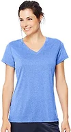 Hanes womens Sport Heathered Performance V-neck Tee Shirt, Awesome Blue Heather, Small US