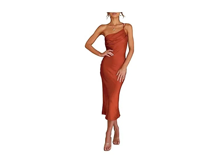 Vrtige Women (S) Satin One Shoulder Party Dress