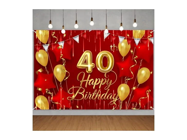 NC 40th Birthday Backdrop Banner