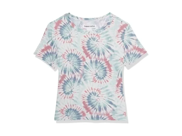 Happy Nation Womens Fitted Ribbed Crop T-Shirt (S)