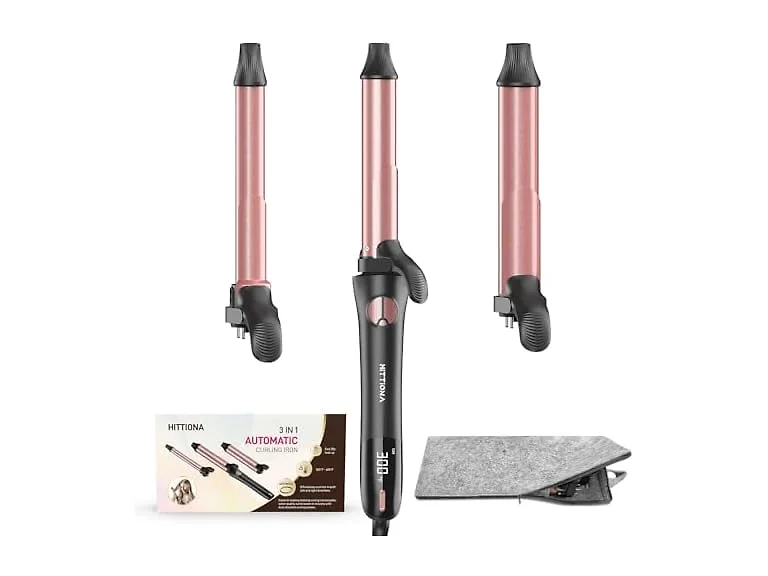 Hittiona Rotating Curling Iron 3 Barrels