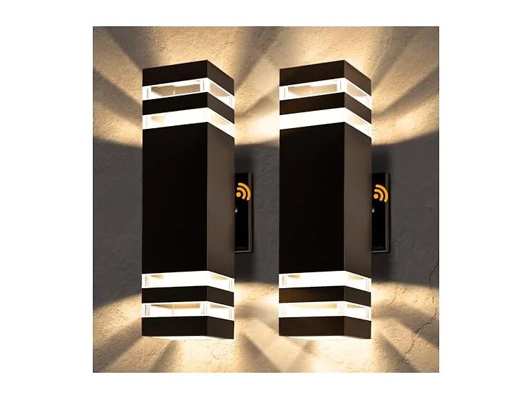 Tesjaso Dusk-to-Dawn Wall Sconce 2-Pack