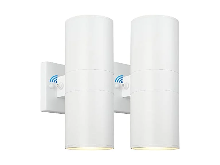 TOBUSA 2-Pack White Outdoor Wall Sconces Dusk to Dawn