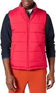 Amazon Essentials Men's Midweight Fleece-Lined Insulated Puffer Vest, Red, Medium