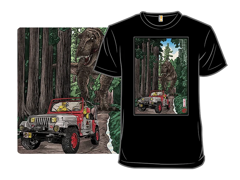 T-Rex Chase Woodblock
