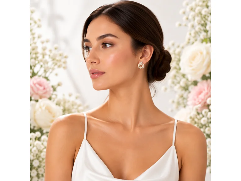 18K Gold Pear CZ Huggie Hoops