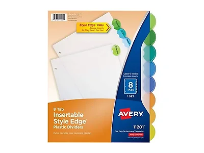 Avery Style Edge Plastic Dividers 8-Tab