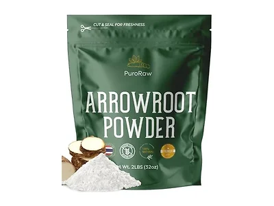 PuroRaw Arrowroot Starch Powder, 2lb Gluten Free