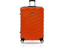 TUCCI Italy STORTO 28" Large Spinner Wheel Luggage Suitcase, Orange