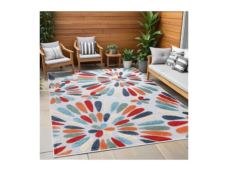 Superior Oversized Floral Indoor Outdoor Area Rug, Multicolor