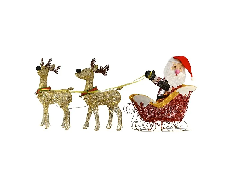 National Tree Company 33 in. Pre Lit Santa and Reindeer