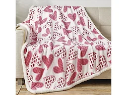 Luxury Home SCARLETT-STHROW Microplush Printed Sherpa Blan