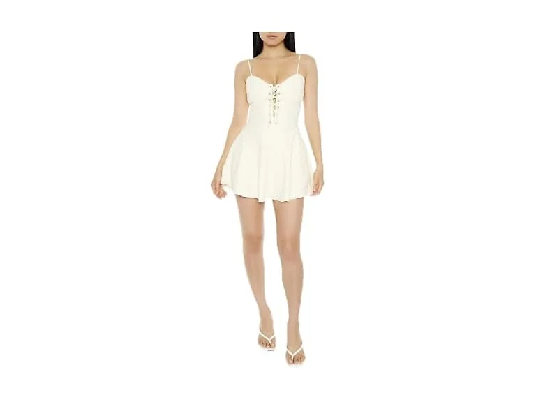 Forever 21 (S) Lace-up Sweetheart Mini Dress