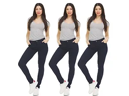 3-Pack Women's Stretch Skinny 5-Pocket Basic Chino Pants