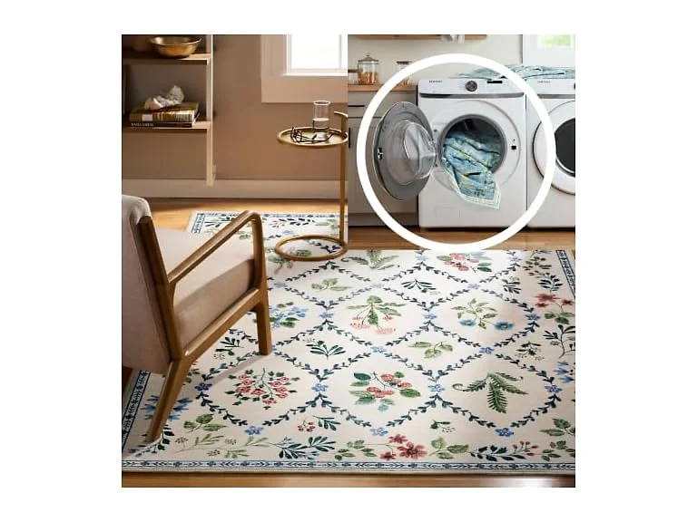 Haven Floral Trellis Machine Washable Area Rug, 8x10