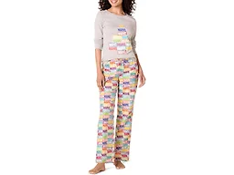 Amazon Essentials Disney | Marvel | Star Wars Women's Flannel Pajama Sleep Sets, Marvel Holiday Bricks, Small