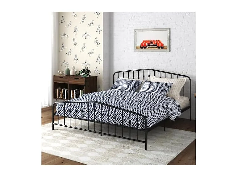 Novogratz Bushwick Metal Bed King Black