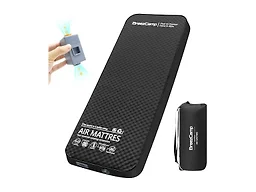 BreezCamp Self Inflating Sleeping Pad with Electric Pump, 4" Thick Memory Foam Sleeping Pad for Camping, 9.5 R-Value Insulated Sleeping Mat, All Season Camping Air Mattress for Tent Travel Car,Black
