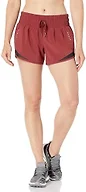 Amazon Essentials Women's Regular-Fit Athletic Ruched Waistband Woven Running Shorts with Light Stretch, Ruby Red, Small