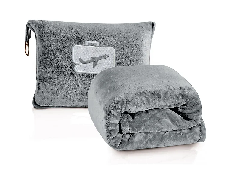 2-in-1 Soft Micro Plush Travel Blanket and Pillow