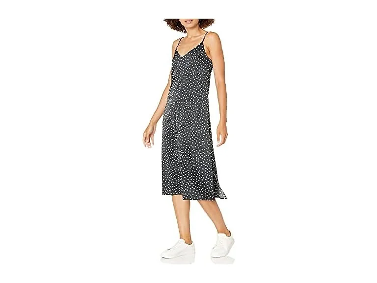 The Drop Ana Silky V-Neck Midi Slip Dress (XL)