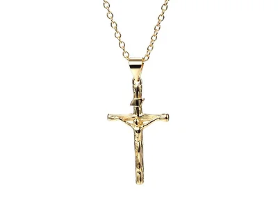 14K Gold Crucifix Cross Necklace