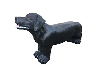 32" Cold Cast Black Labrador Bench