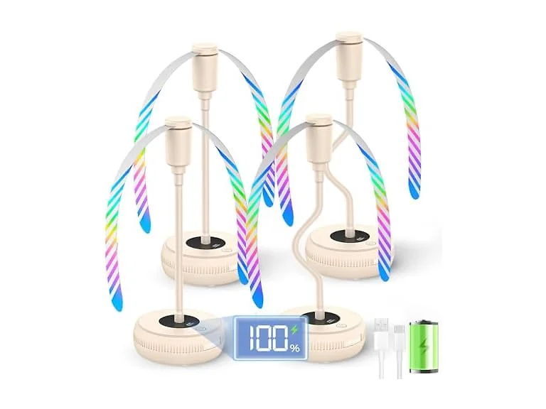 TriPole Rechargeable Fly Fan Table LED