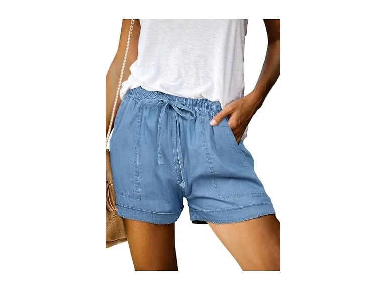 Onlyshe Women (L) Casual Frayed Hem Shorts