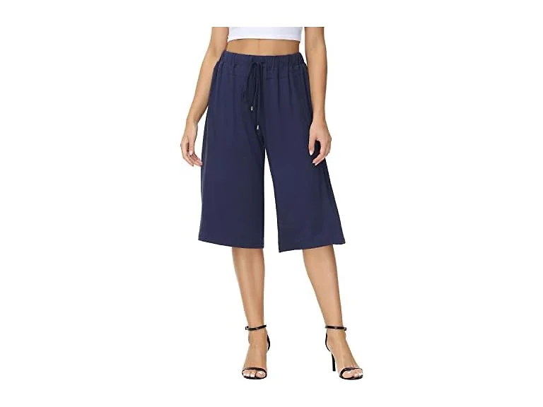 How'on Women (S) Elastic Waist Wide Leg Soft Pants