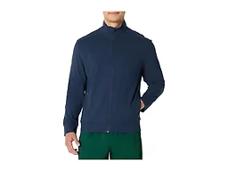 Amazon Essentials Men's Athletic Soft Performance Lightweight Zip Up Gym Workout Jacket, Space Dye Navy, Medium