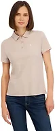 Spyder Womens Jacquard Stripe Short Sleeve Polo Top, Mushroom, X-Large